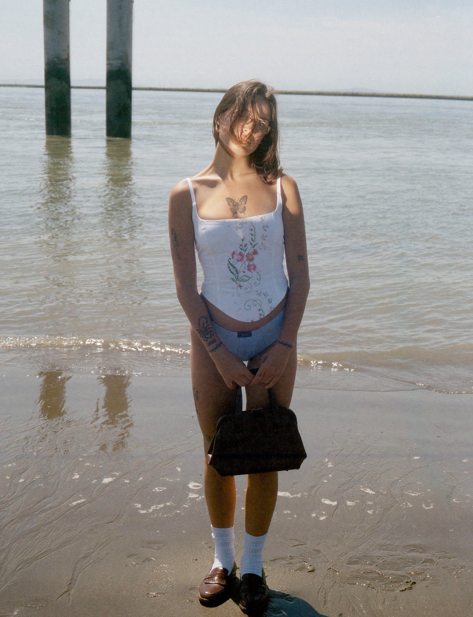 THE WITHOUT U TOP - IVORY EMBROIDERED LINEN PASTEL