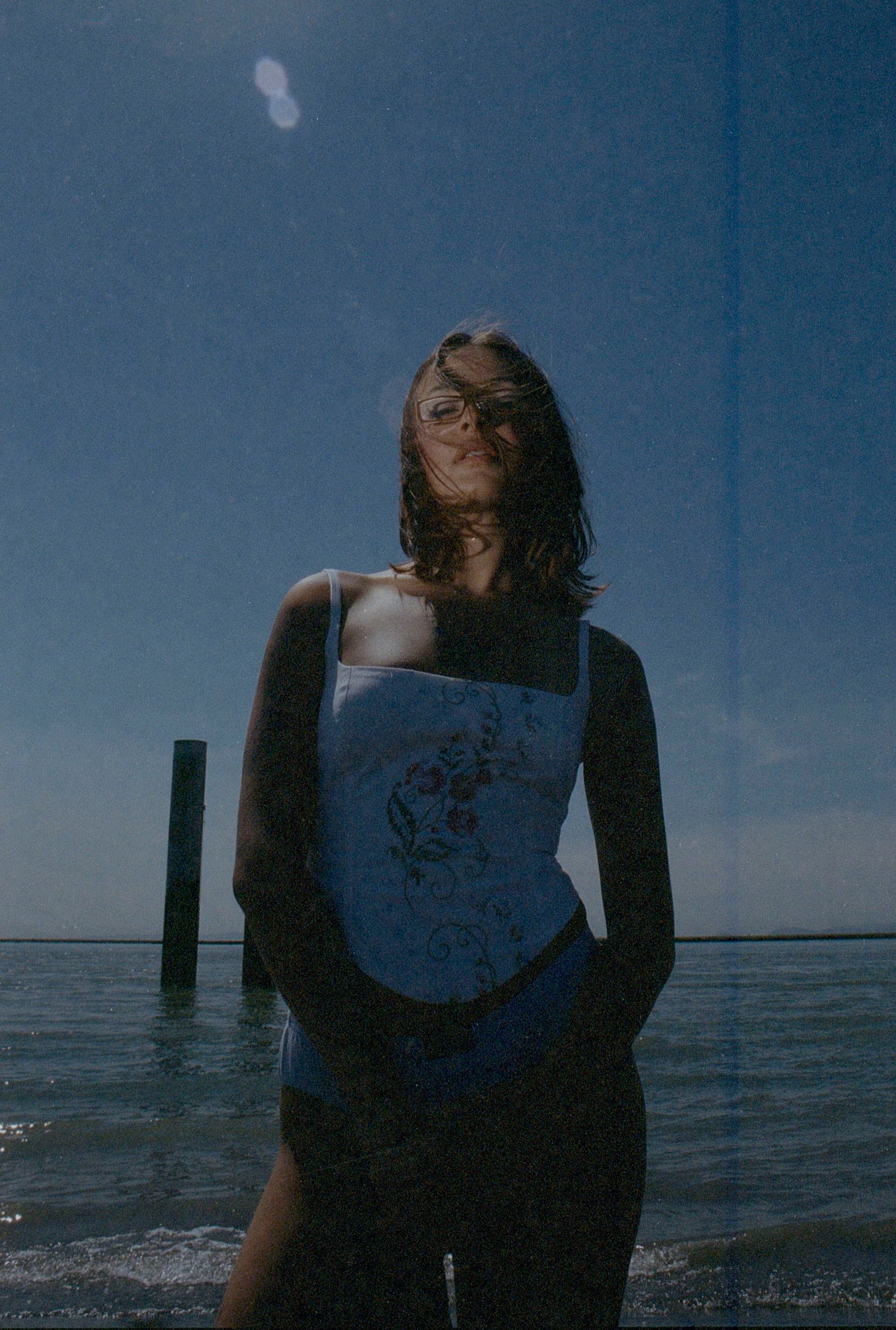 THE WITHOUT U TOP - IVORY EMBROIDERED LINEN PASTEL