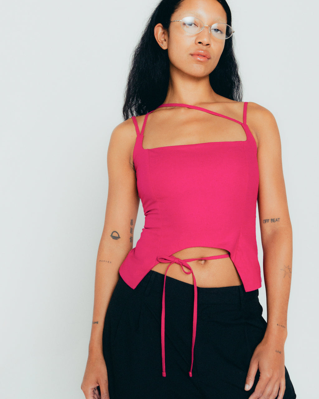 THE U TOP - MAGENTA SILK