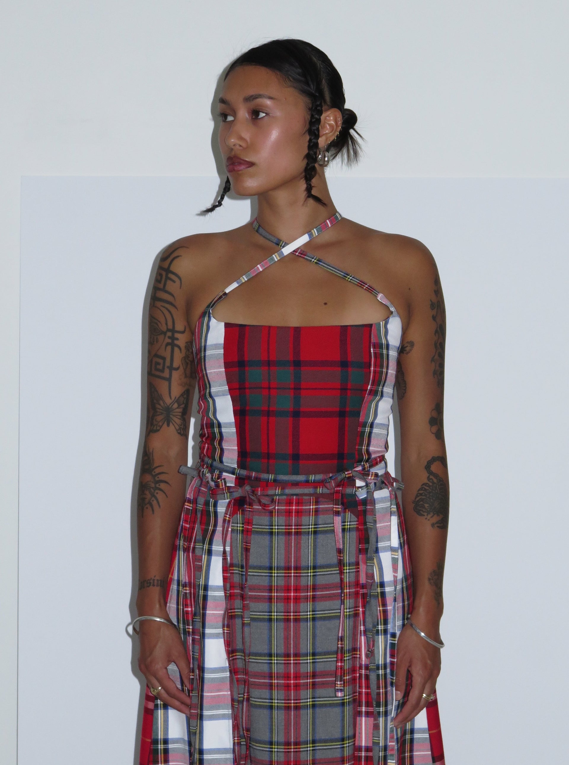 THE U DRESS RED PLAID