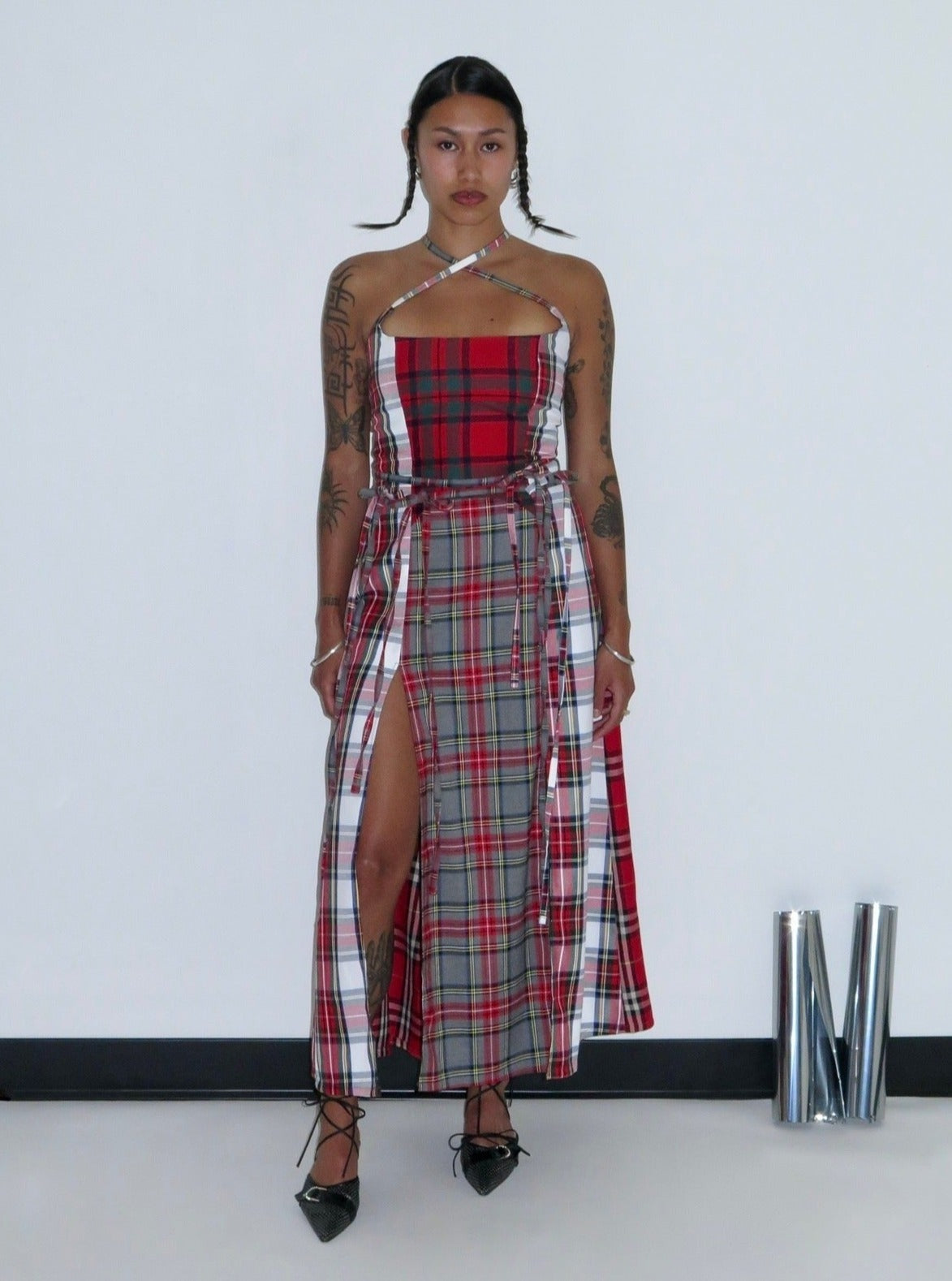 THE U DRESS RED PLAID