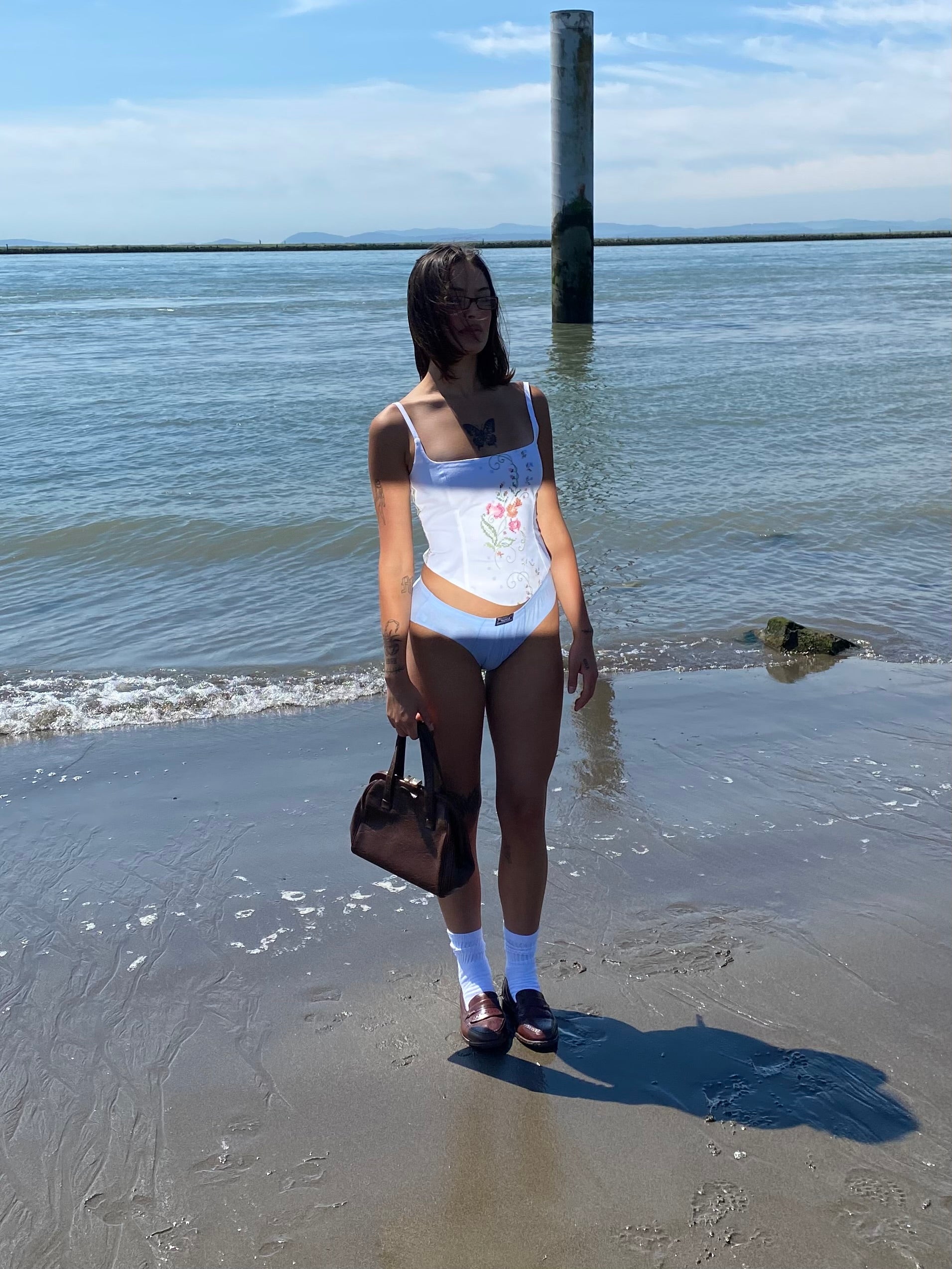 THE WITHOUT U TOP - IVORY EMBROIDERED LINEN PASTEL