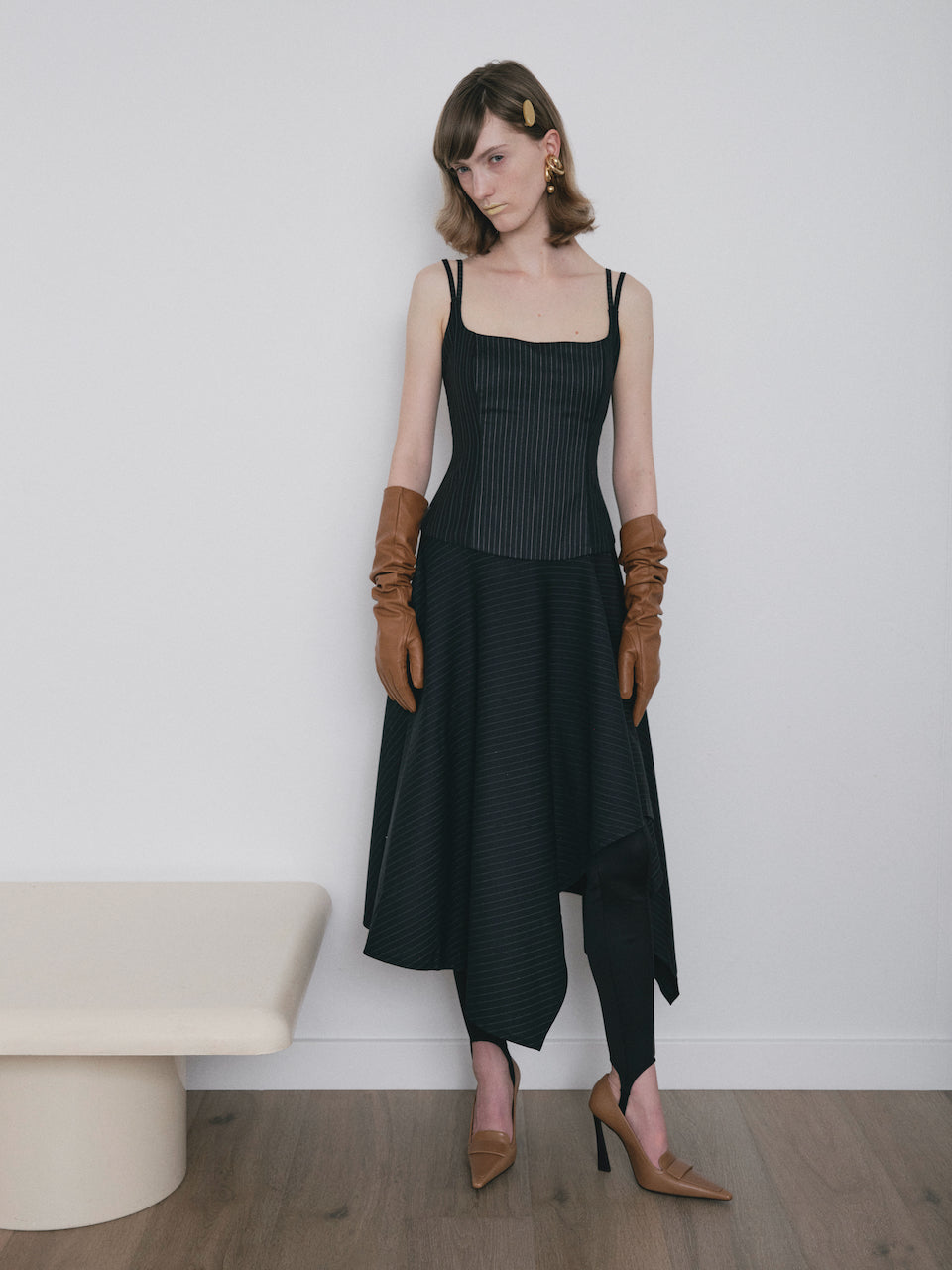 WITHOUT U DRESS - PINSTRIPE