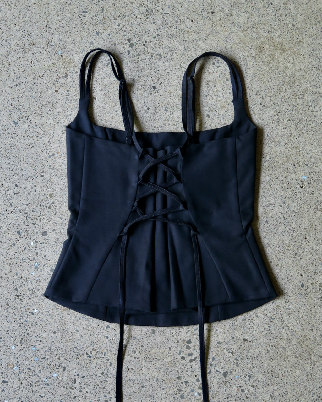 WITHOUT U TOP -NAVY STRETCH COTTON