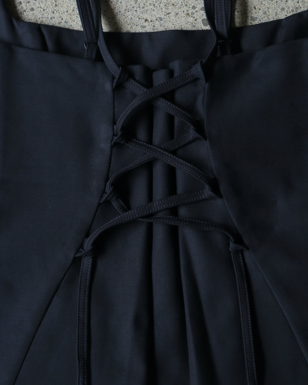 WITHOUT U TOP -NAVY STRETCH COTTON