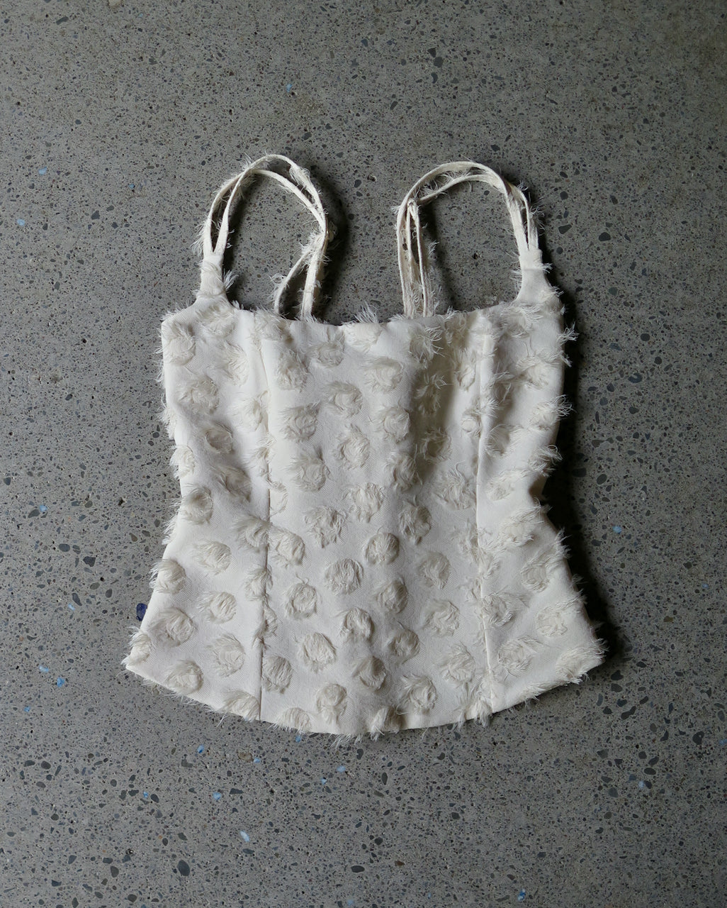 WITHOUT U TOP - OFF WHITE CLIP JAQUARD