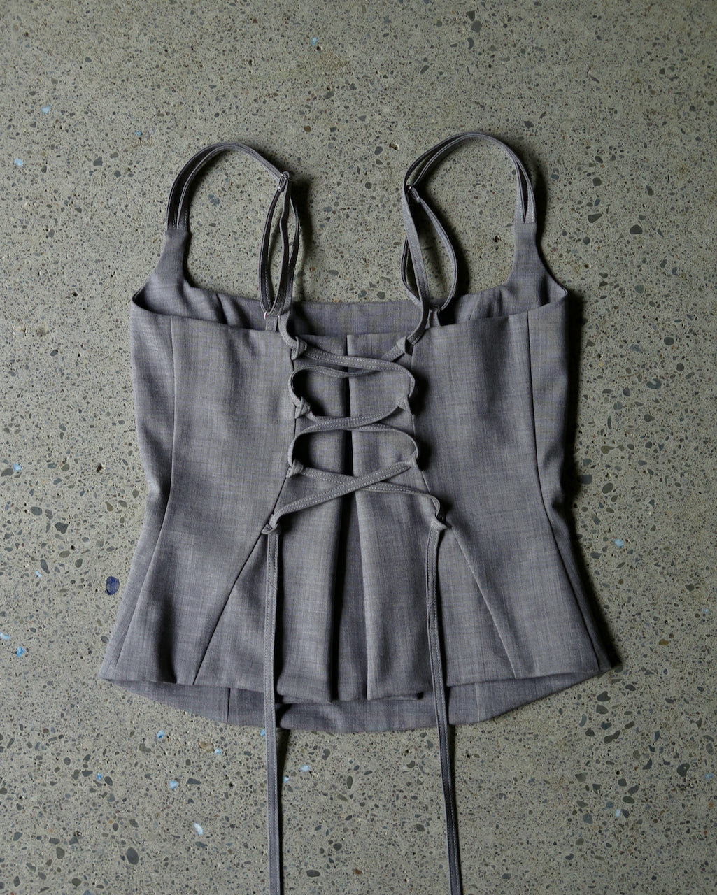 WITHOUT U TOP - SLATE STRETCH SUITING