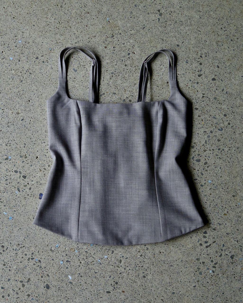 WITHOUT U TOP - SLATE STRETCH SUITING